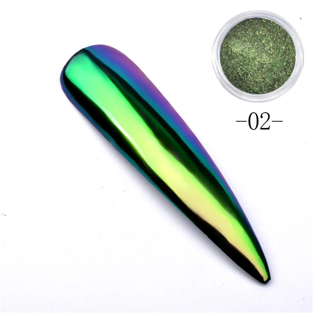 New Nail Mirror Powder Chrome Pigment Nail Art Glitter Design Optical Chameleon DIY Dust Flakes Decorations Brush Manicure-Nail Inspo