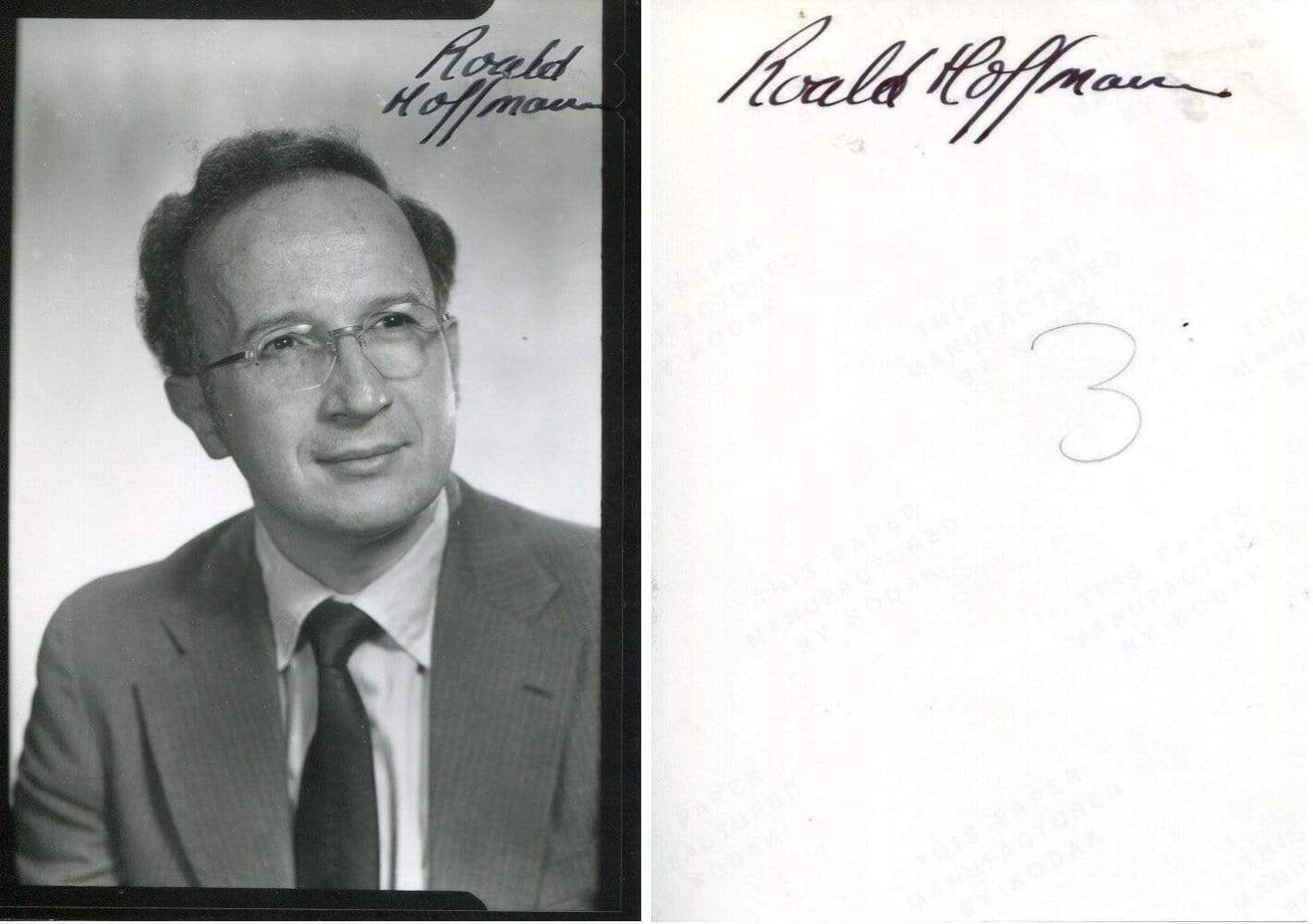 Roald Hoffmann autograph Nobel Prize in Chemistry 1981, signed Photo Poster painting