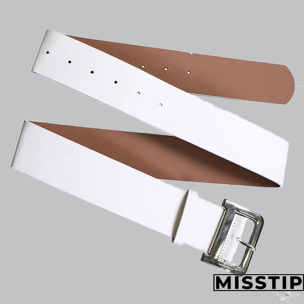 White Casual Solid Patchwork Belts