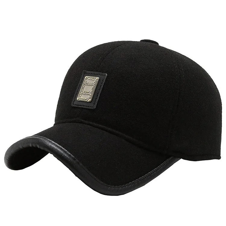 VACIGODEN Winter Keep Warm Baseball Cap for Men Dad Felt Outdoor Ear Protection Hat Trucker Snapback Hat Patch Earflap Casquette