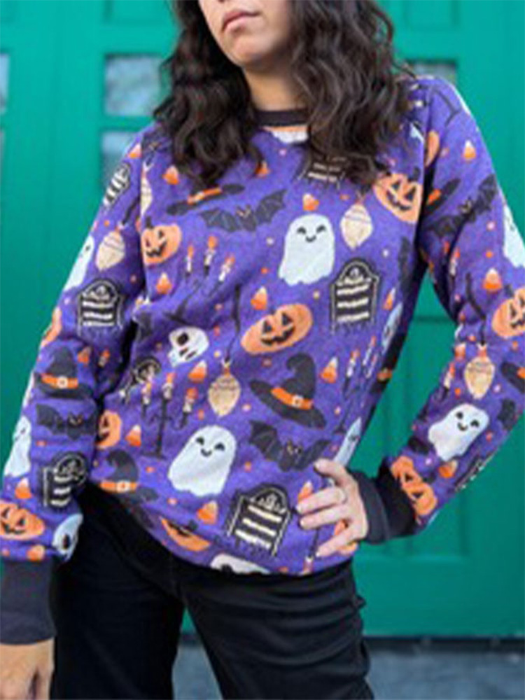 Women's Pumpkin Casual Knitted Sweater artswardrobe