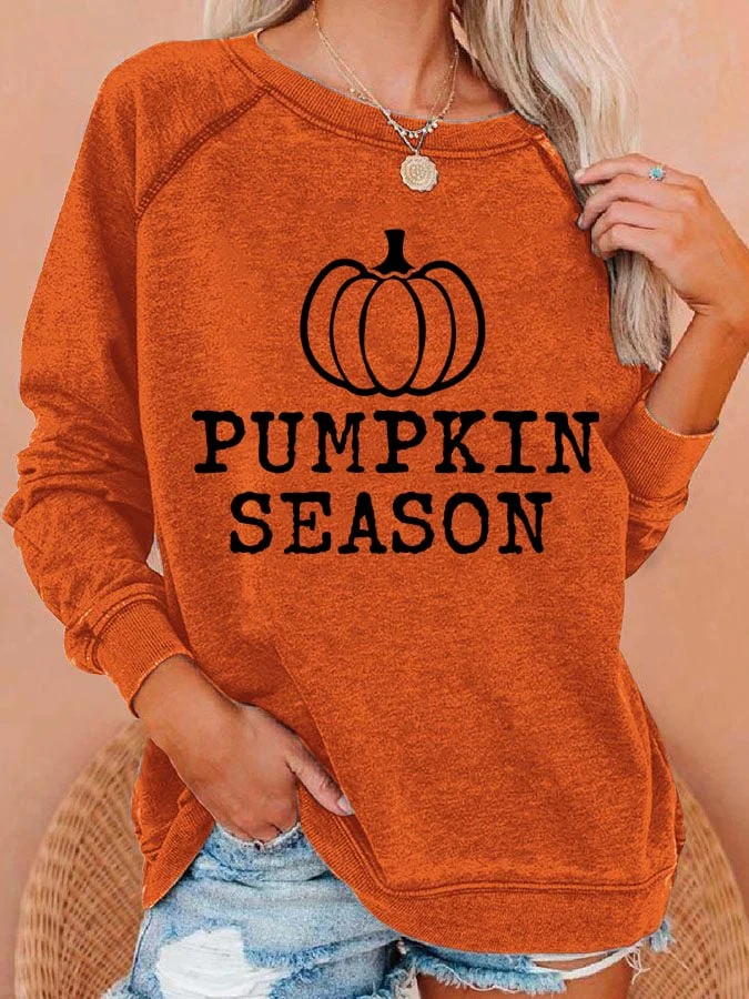 Pumpkin Season Long Sleeve Printed Sweatshirt
