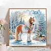 Diamond Painting - Partial Special Shaped Drill - Winter Horse(Canvas|30*30cm)