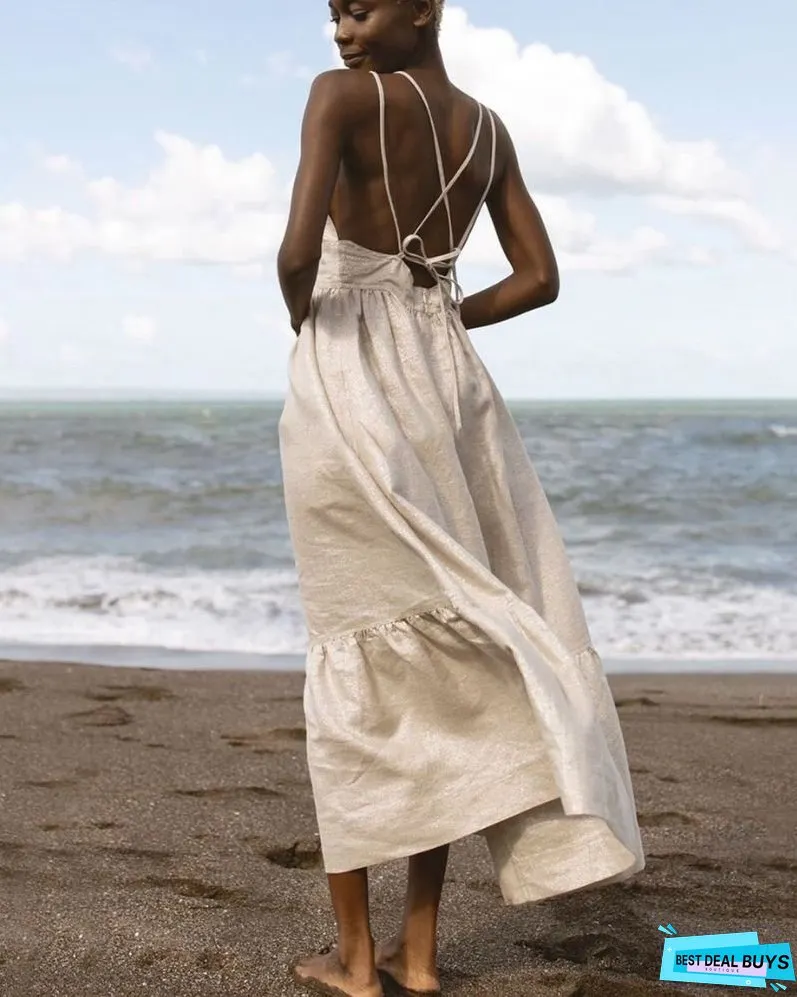 LAIA - BACKLESS LACE-UP DRESS