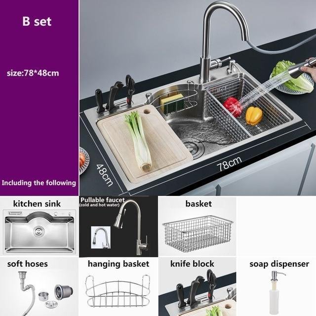 Stainless Steel Multifunctional Kitchen Sink