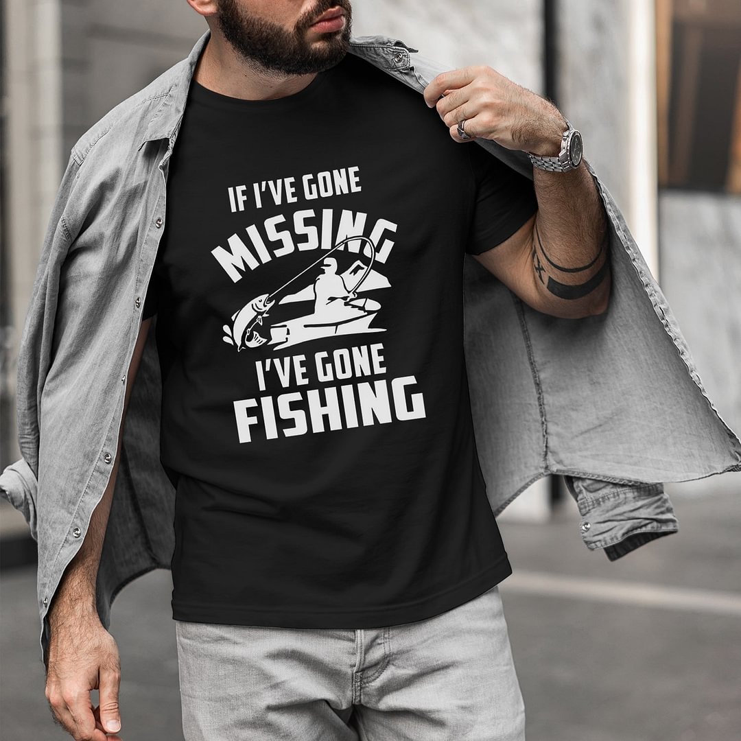 Men's If Ive Gone Missing Fishing Mens Funny T'Shirt