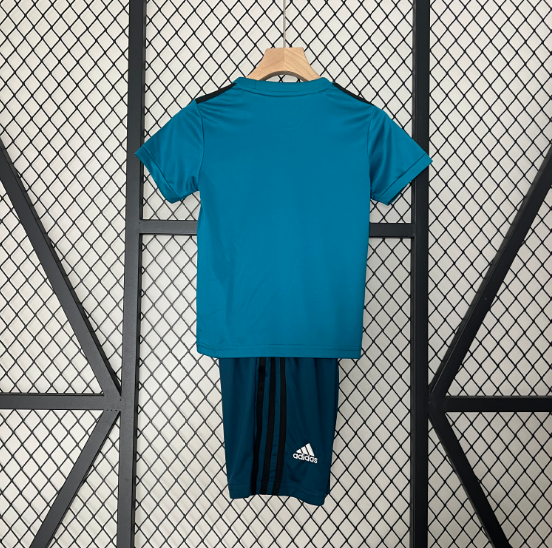 2017-2018 Retro Real Madrid Third Away Kids Kit Football Shirt Thai Quality