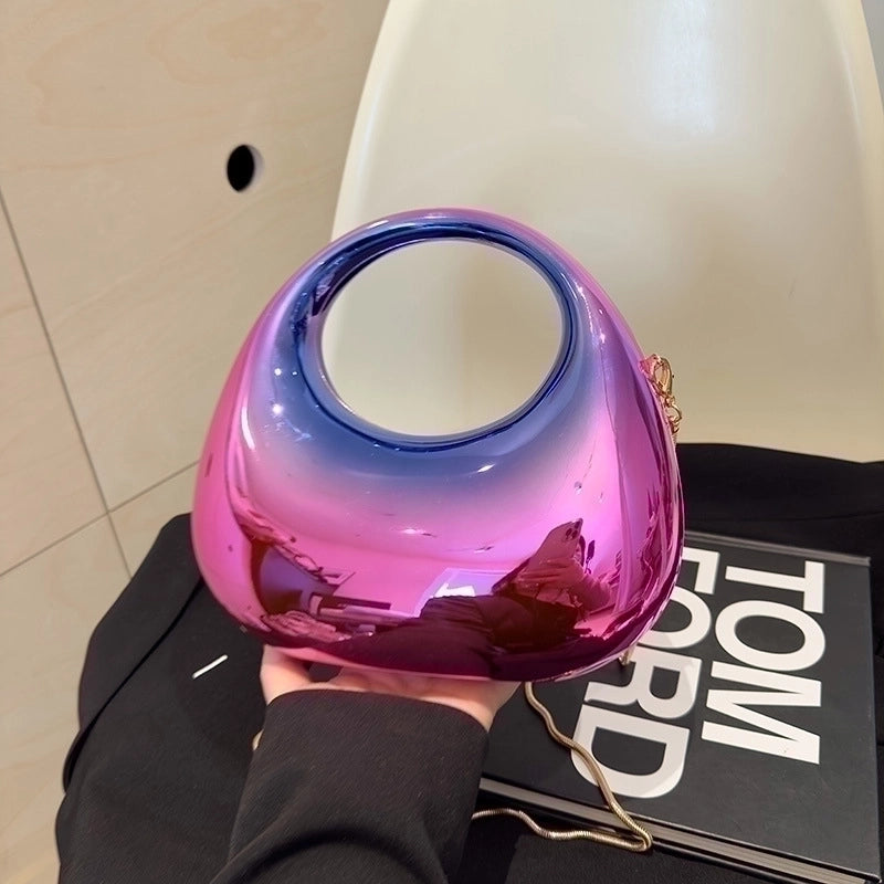 Women's Medium PVC Gradient Color Solid Color Elegant Vintage Style Dumpling Shape Lock Clasp Evening Bag2