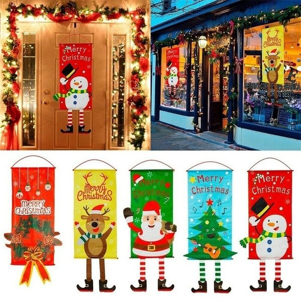 Merry Christmas Ornament Santa Claus Banner Flag Door Window Hanging Xmas Decor mask - Shop Trendy Women's Fashion | TeeYours