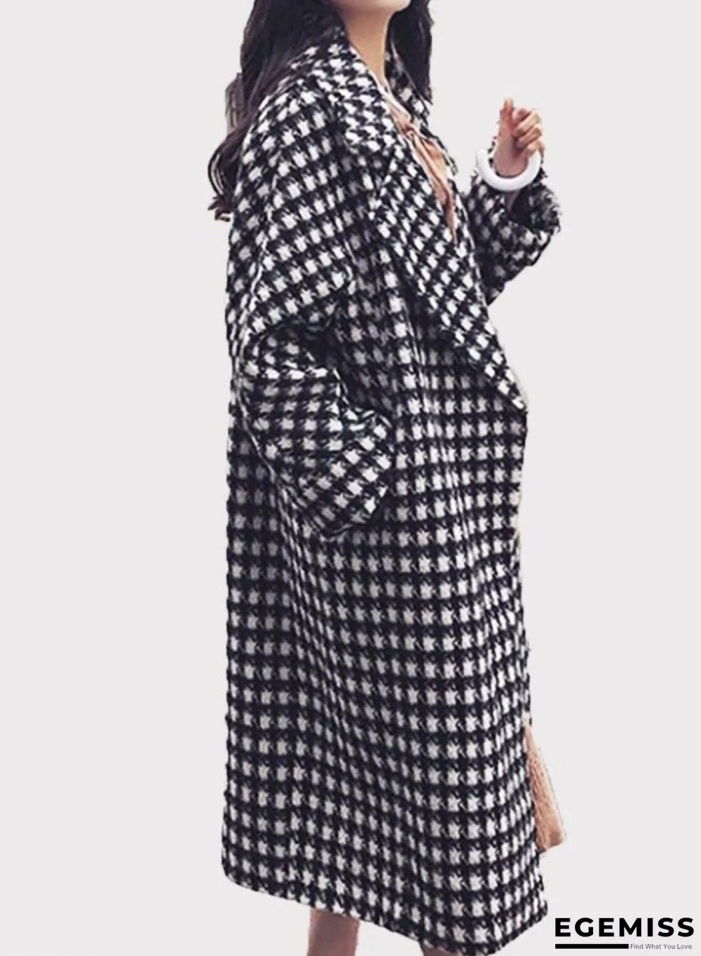 Hounds tooth Woolen Coat | EGEMISS