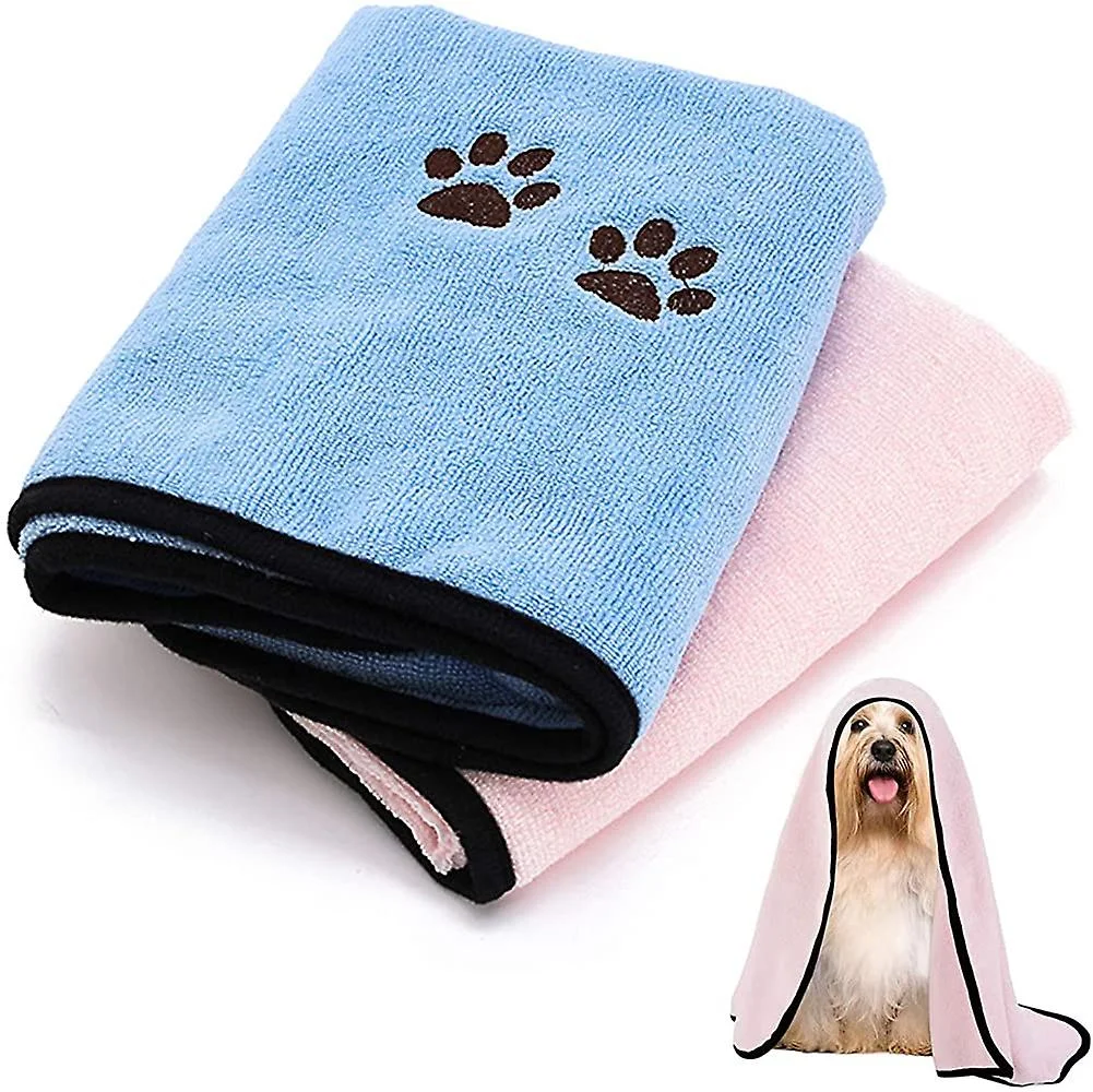 Quick Dry Dog Towel, 2 Pcs Pet Towels, Absorbent Dog Towels, Pet Bath Towel