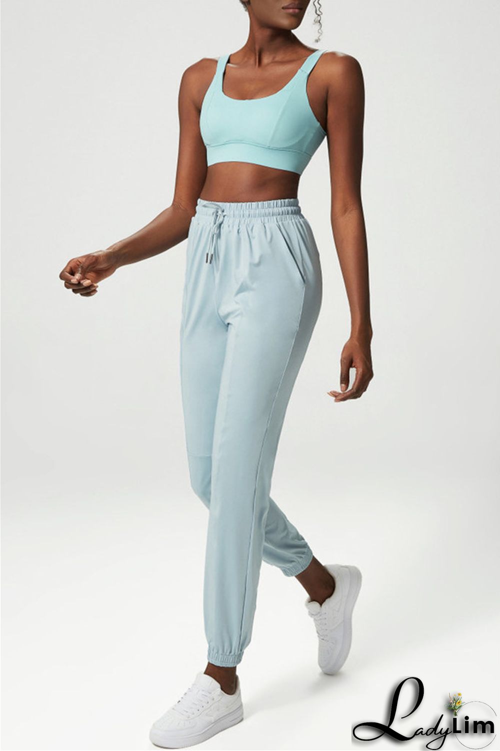 Apricot Casual Sportswear Solid Patchwork Regular High Waist Trousers