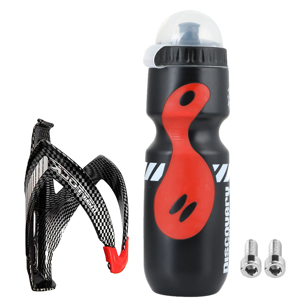 

650ml Bicycle Water Bottle with Cage Outdoor Cycling Kettle Holder, Black, 501 Original