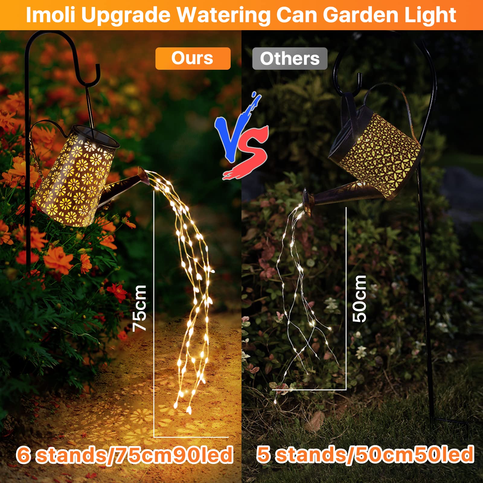Outdoor Solar Watering Can with Lights