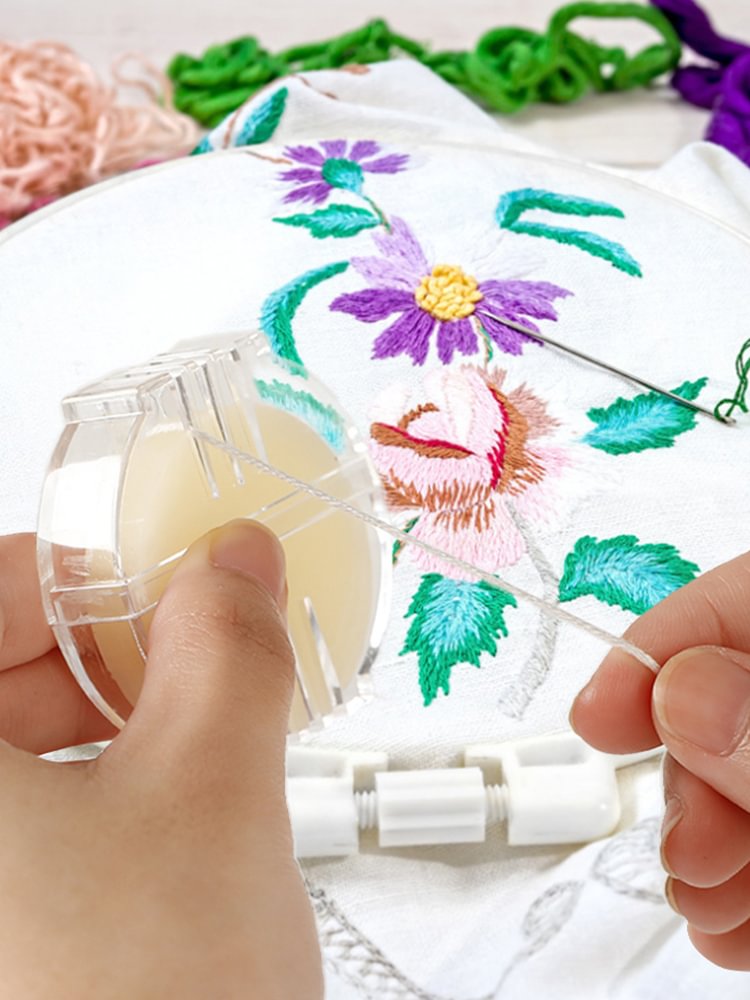 Water-soluble Beeswax Block with Cross Stitch Box