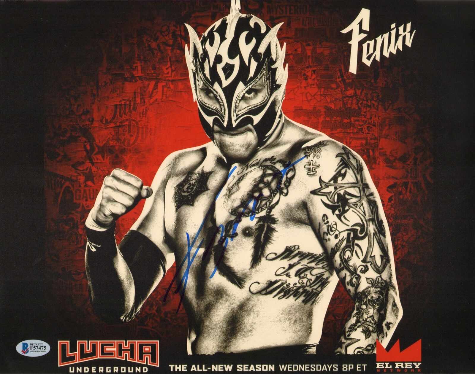 Rey Fenix Signed 11x14 Photo Poster painting BAS Beckett COA Lucha Underground Impact Wrestling