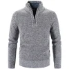 Winter Men's Fleece Thicker Half Zipper Sweater