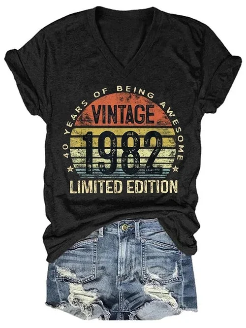 Vintage 40 Year Old Gifts 1982 Limited Edition 40th Birthday T-Shirt socialshop