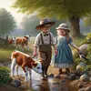 Country Farm Kid-Full Round Diamond Painting 40*40CM