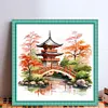 Pavilions-11CT Stamped Cross Stitch 40*40cm/15.75*15.75in tapestrymarket