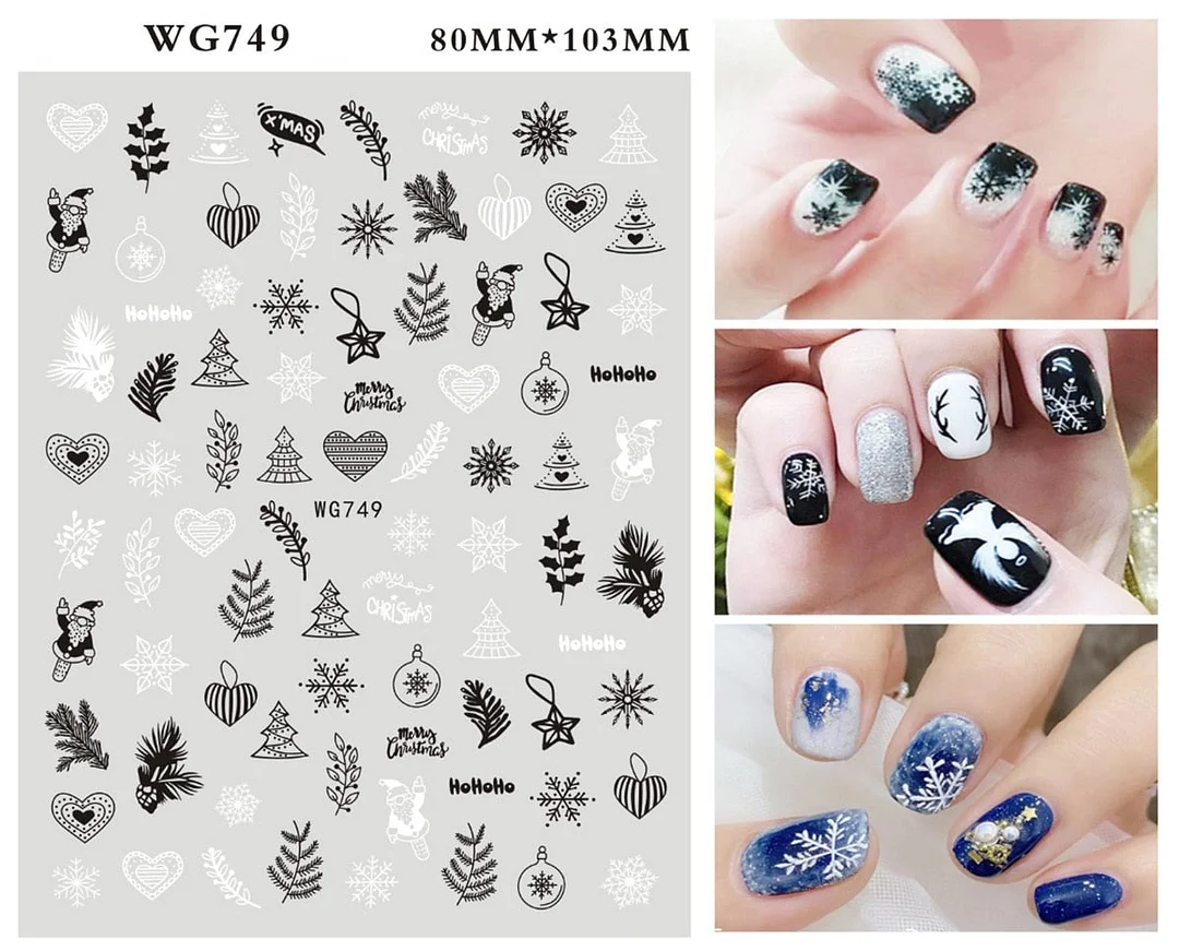 1PC Fall Leaf Flowers Line 3D Nail Sticker Mape Leaves Waves Pattern Decals Slider DIY Nail Art Decoration Wraps For Manicures-Nail Inspo