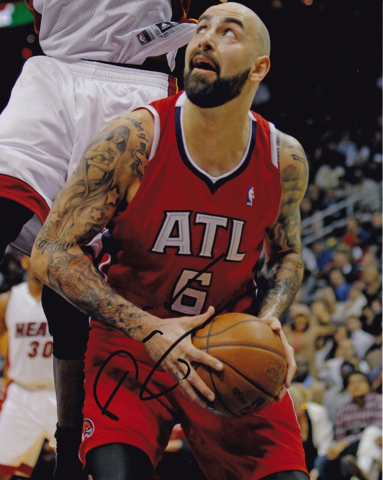 Pero Antic Autographed 8x10 Atlanta HawksMetallic Finish #S1245