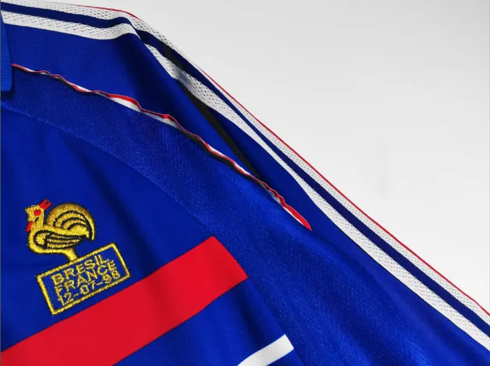1998 France Home Retro Long Sleeve  Football T-Shirt Thai Quality