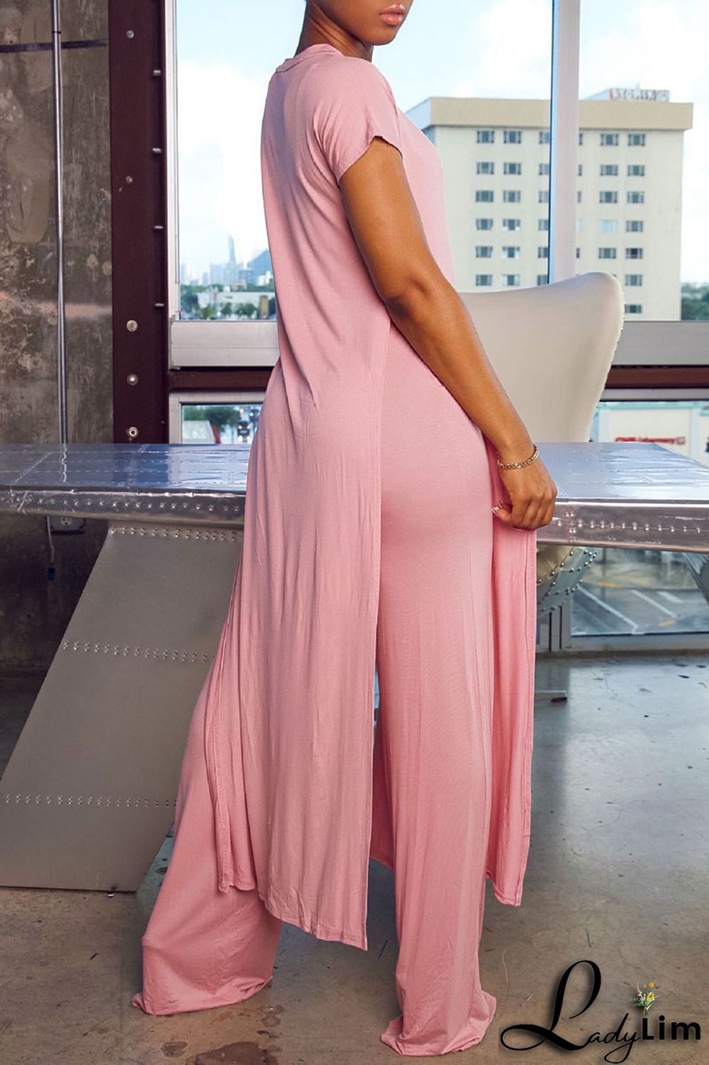 Black Casual Print Patchwork Slit O Neck Short Sleeve Two Pieces