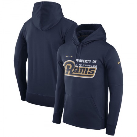 Men's Los Angeles Rams  Navy Sideline Property Of Performance Pullover Hoodie A5CP