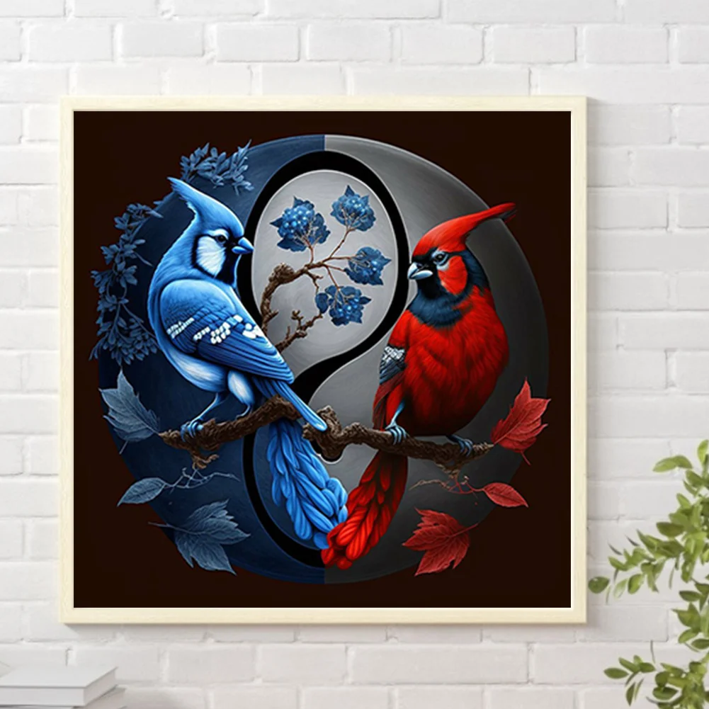 5D DIY Full Round Drill Diamond Painting Yin Yang Symbol Bird Decoration (B6403)