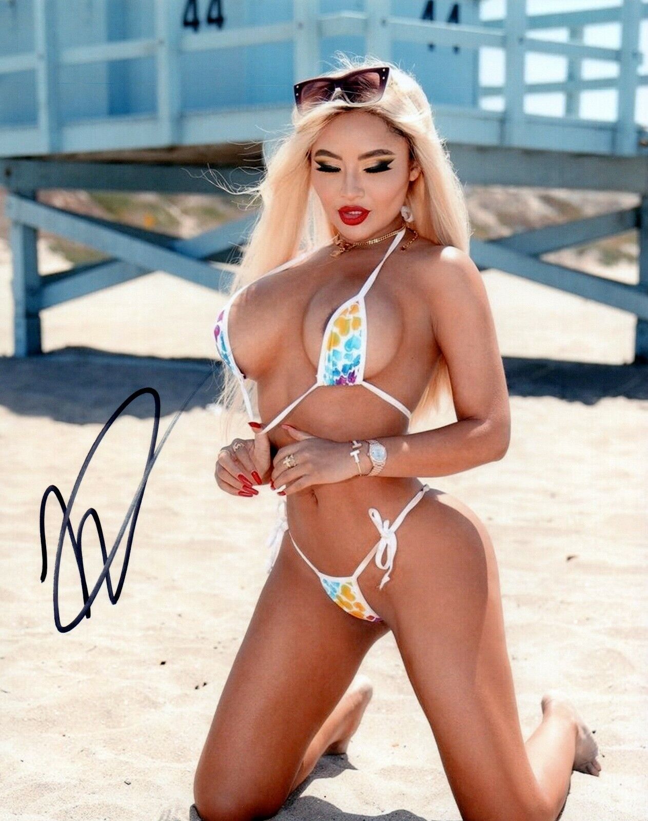 Lola Starr Super Sexy Hot Instagram Adult Model Signed 8x10 Photo Poster painting COA 9