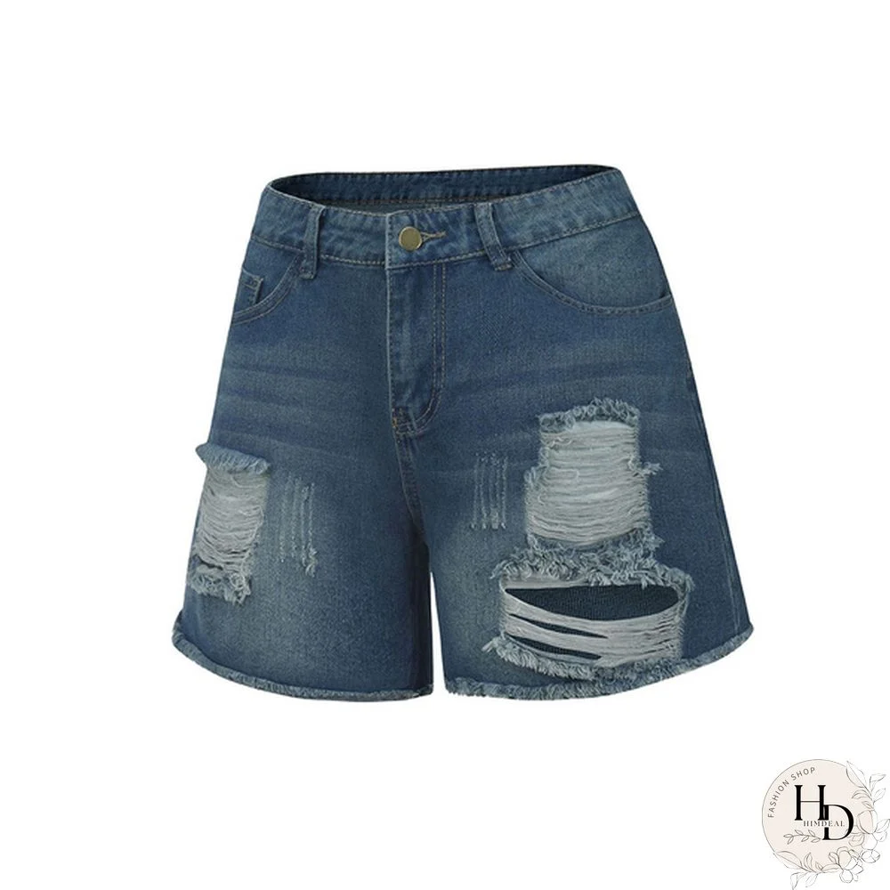 Women Fashion Ripped Denim Shorts Casual Summer Slim Short Jeans Legging Pant Plus Size S-