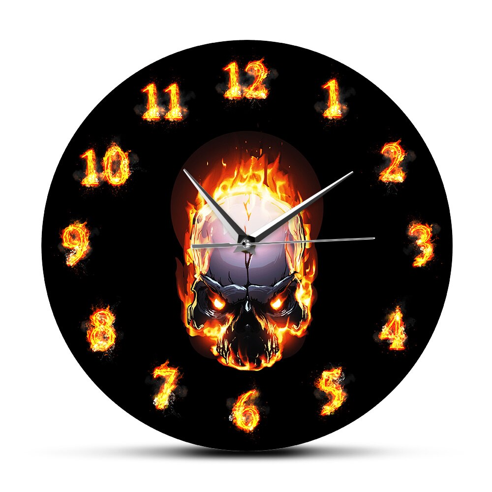 

Demon Skull In Fire - Frameless Acrylic Wall Clock, 501 Original