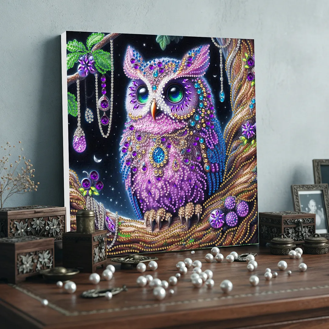 DIY Special Shape Drill Pearl Gem Diamond Art Painting Kit with Frame 9.84x9.84in Art Craft Pearl Diamond Painting for Adults Beginners Home Decor (BK43)
