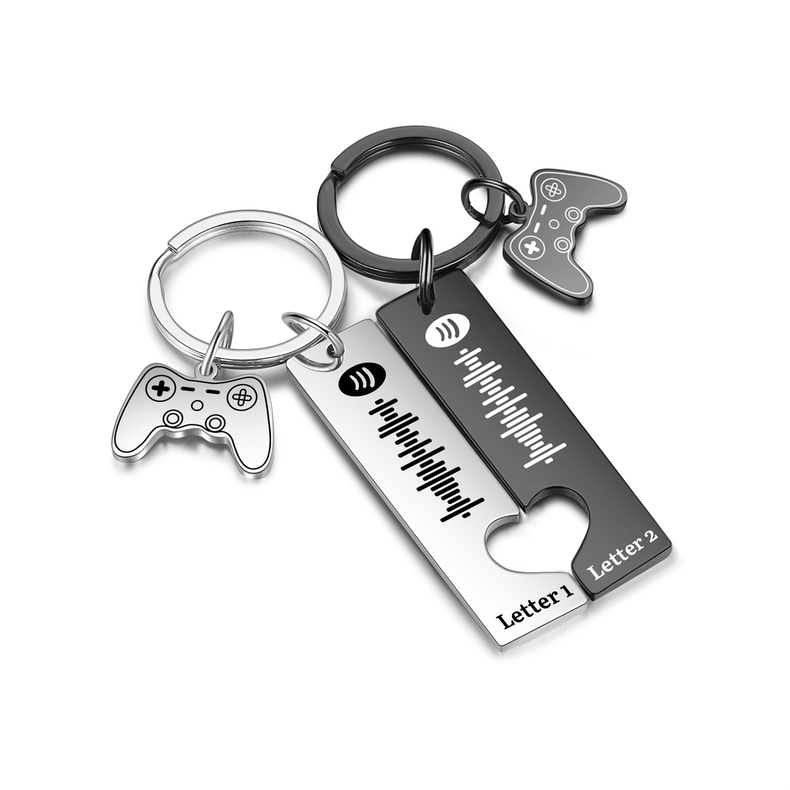 Personalised Spotify Code Keyring Custom 2 Letters Keychain Scannable Music Keychain Valentine's Day Gift for Couples-Jessemade AU
