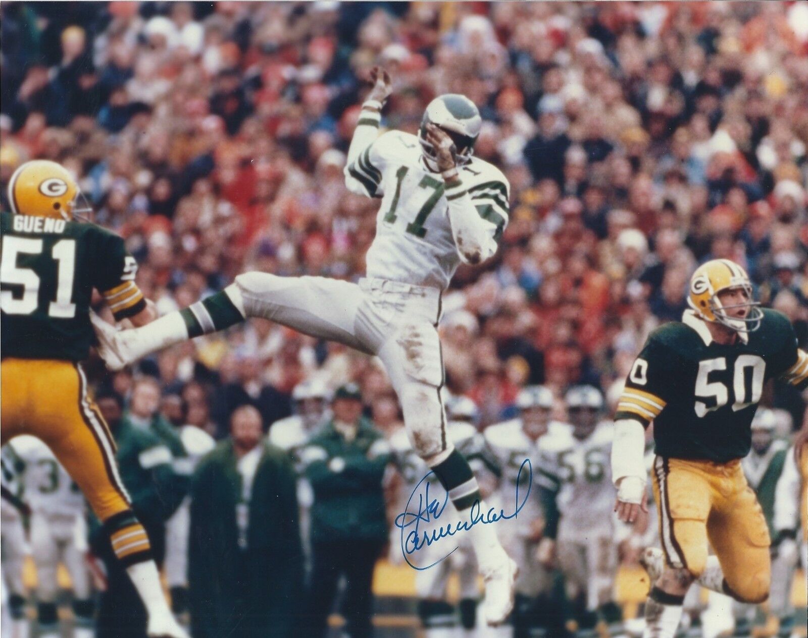 Autographed HAROLD CARMICHAEL Philadelphia Eagles 8x10 Photo Poster painting w/COA