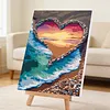 Framed Love Beach-Paint By Numbers Acrylic Painting 30*40Cm With Color Box 5Ml（18Colors）