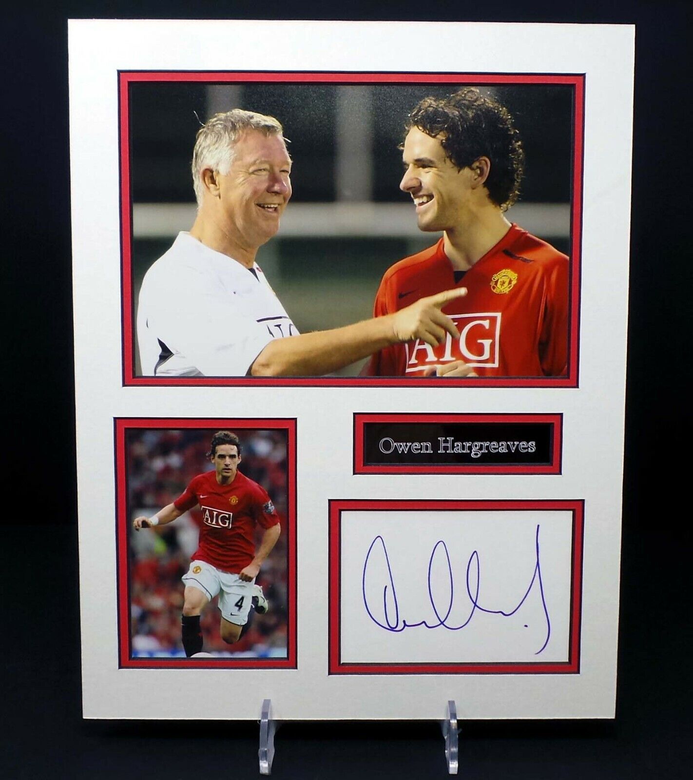 Owen HARGREAVES Signed Mounted Photo Poster painting Display 1 AFTAL RD COA Manchester United