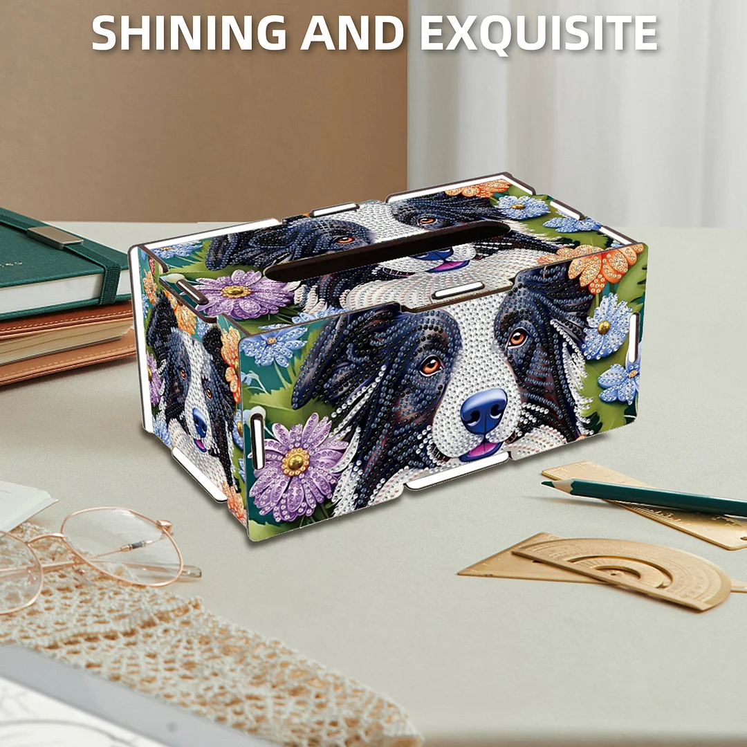 Wooden Diamond Painting Tissue Box for Home and Office Decoration(CZH011)