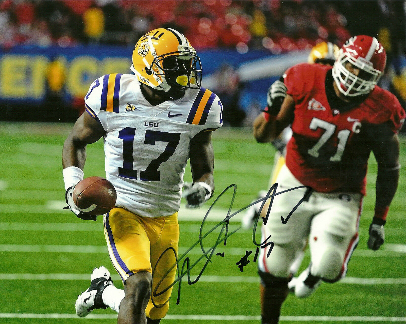 DALLAS COWBOYS MORRIS CLAIBORNE HAND SIGNED LSU TIGERS 8X10 Photo Poster painting W/COA