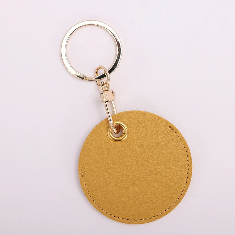 Access Card Case Water Drop Keychain Genuine Leather Community Women Men’s Ic Student Bus Card Elevator Induction Protective Case