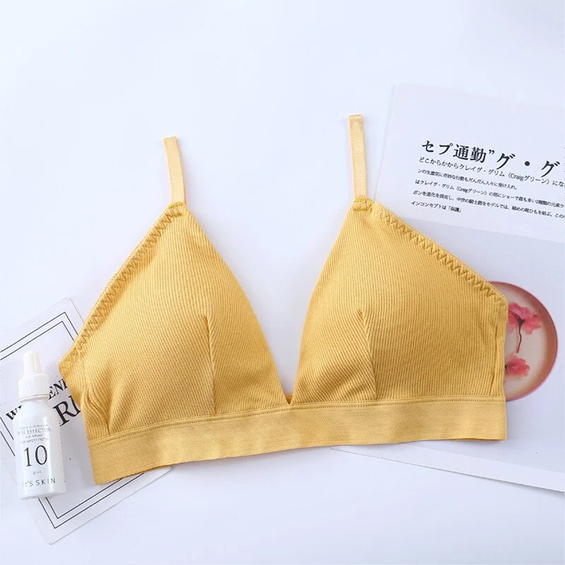 Cotton Bras For Women Seamless Bra Comfort Underwear Top Female Brassiere French Bralette  Padded Triangle Bra Sexy Lingerie