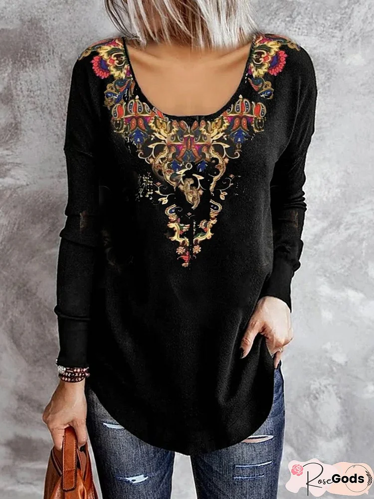 Square Neck Loose Ethnic Tops