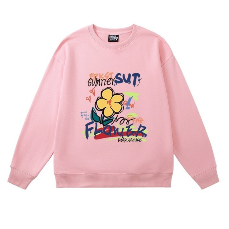Women Summer Flower Print Sweatshirt