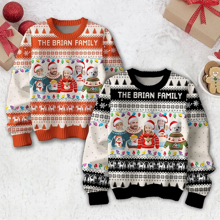 Custom Christmas Family Unisex Sweater From Family&lsquo;s Photo