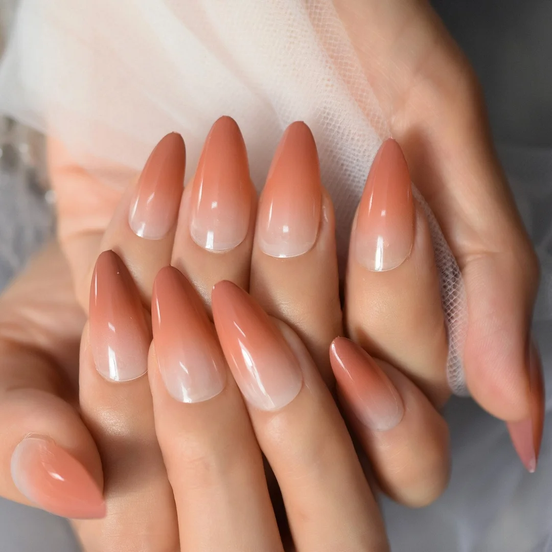 Medium Nail Tips Fingernail Full Cover Coffin Reuseable False Nail Press On Nails French Manicure Nail Art Pre Designs 2021 Aug.-Nail Inspo