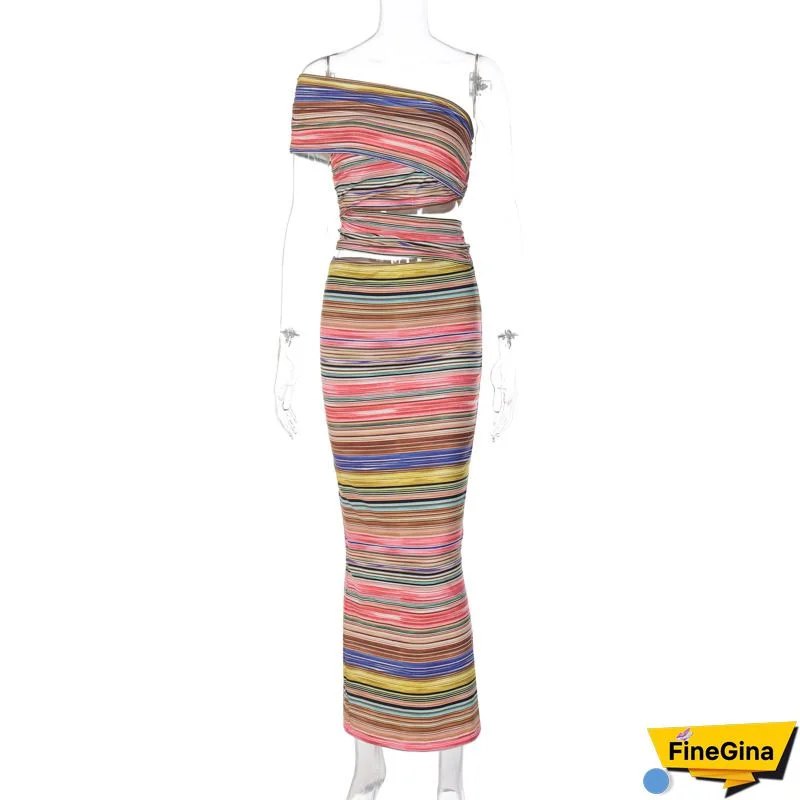 Colour Sexy Print Bandage Backless Halter Long Dress Dresses