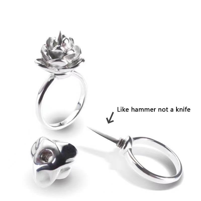 Buzzdaisy Anti-rape Rotation Roses Self-defense Protection Ring for Women
