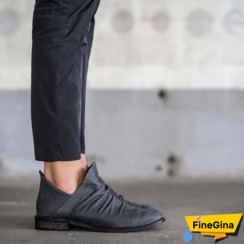 Slip-On Low Heel Casual Boots