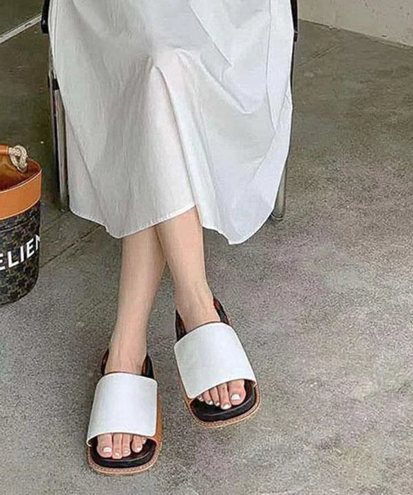 White Faux Leather best sandals for walking  Walking Sandals